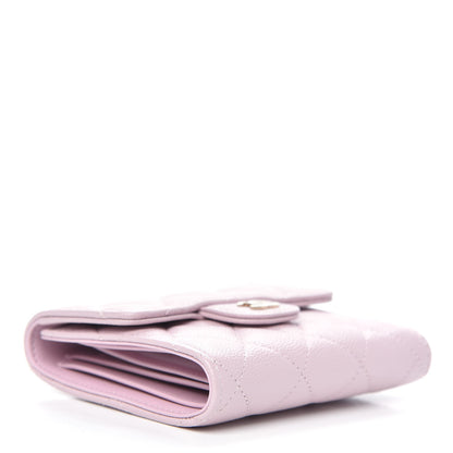 Chanel Caviar Quilted Compact Flap Wallet Light Pink 4 of 9