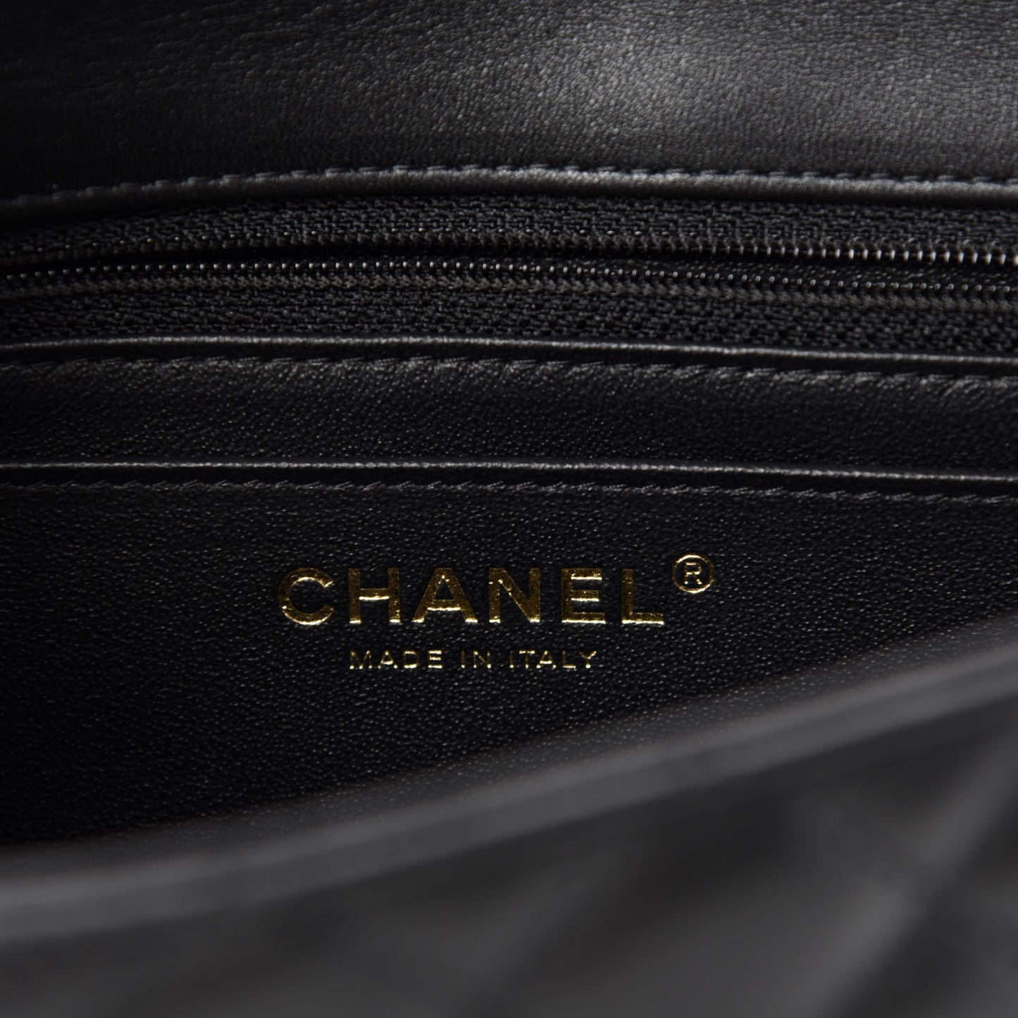 Lambskin Quilted Mini Rectangular Flap Black