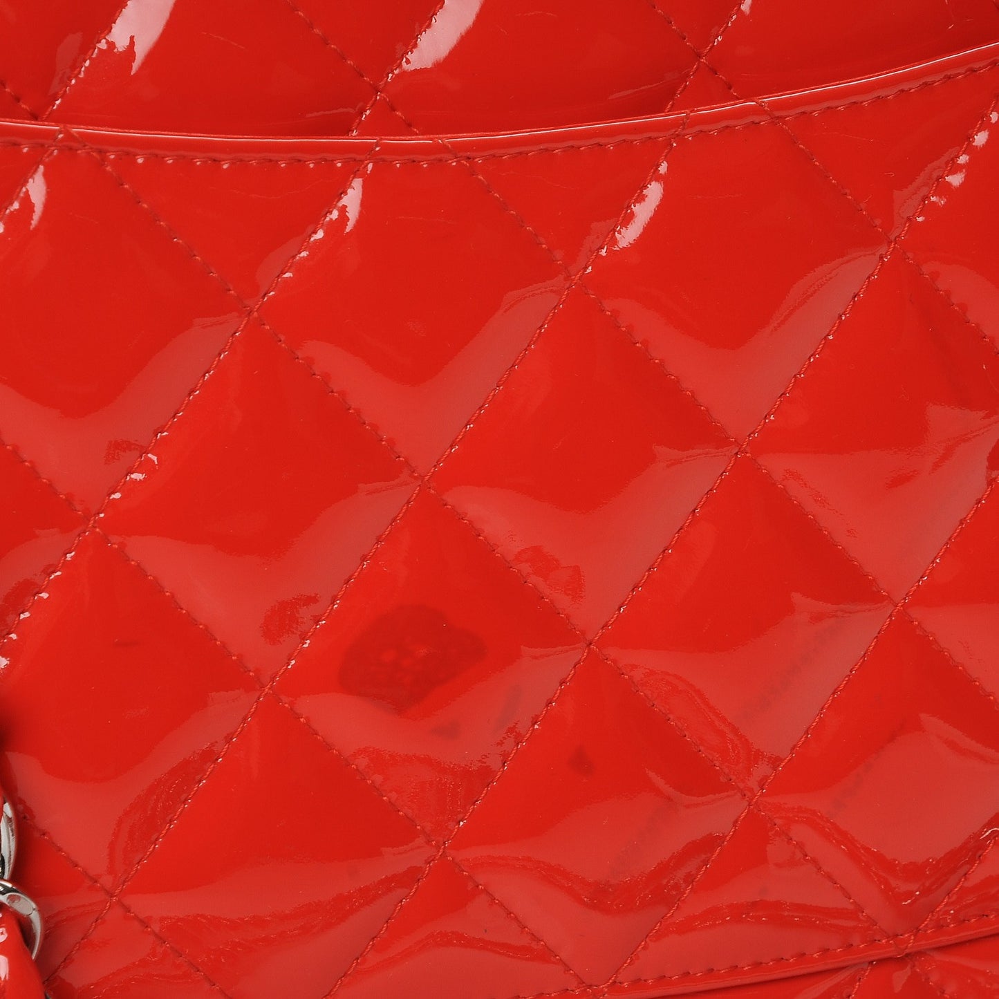 Patent Quilted Jumbo Double Flap Red