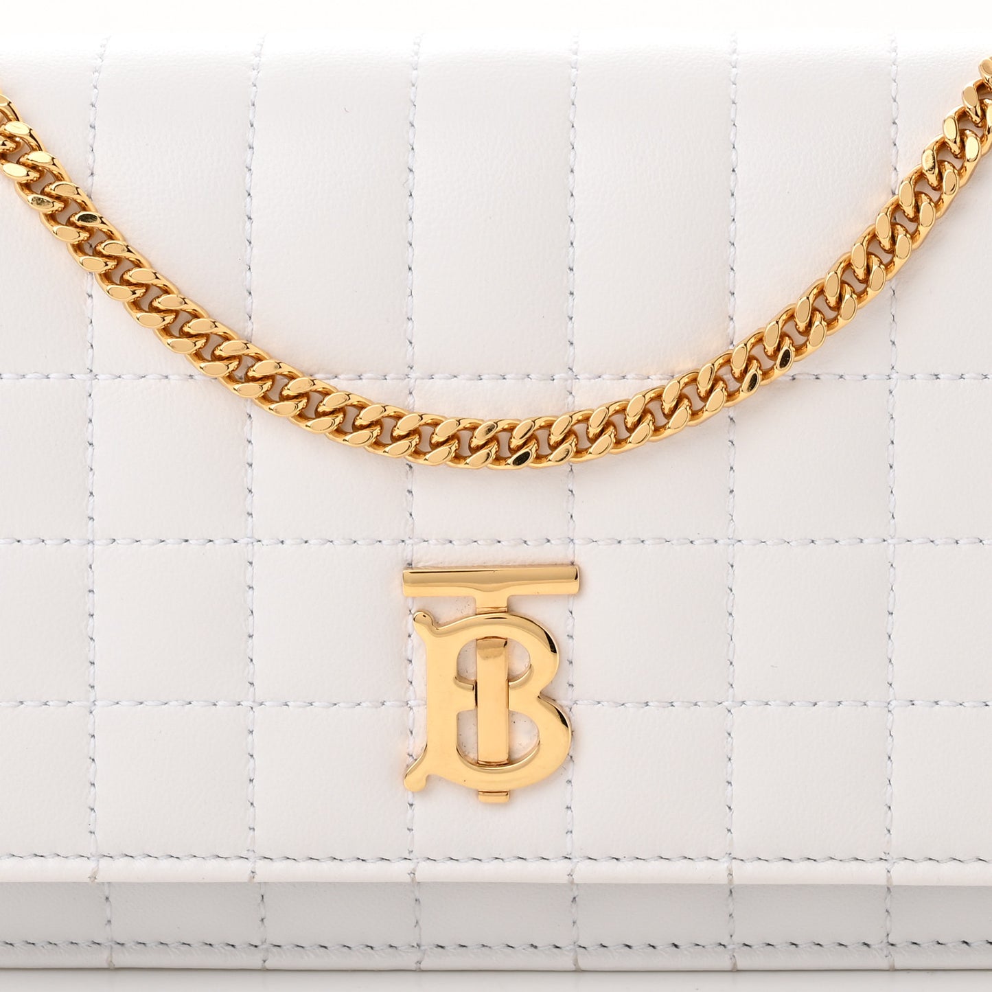 Lambskin Quilted Lola Clutch On Chain White