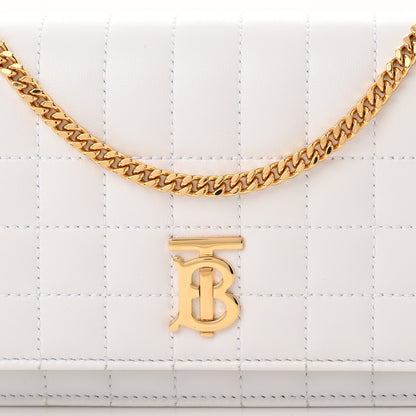 Burberry Lambskin Quilted Lola Clutch On Chain White 8 of 11