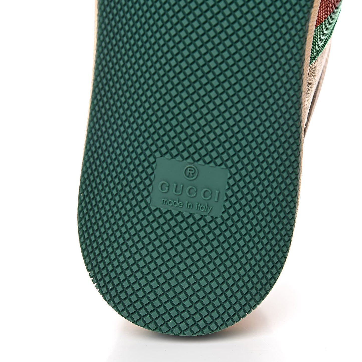 GG Monogram Nubuck Web Womens Screener Sneakers 38.5 New Sand Dusty Milk Vintage Green