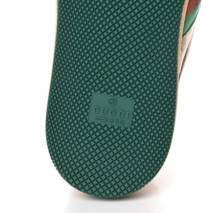 Gucci GG Monogram Nubuck Web Womens Screener Sneakers 38.5 New Sand Dusty Milk Vintage Green 8 of 9