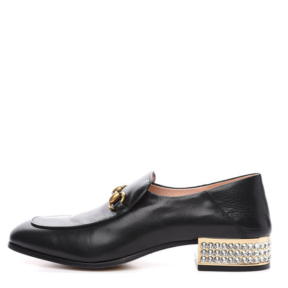 Gucci Goatskin Crystal Womens Horsebit Loafers 41 Black 1 of 10