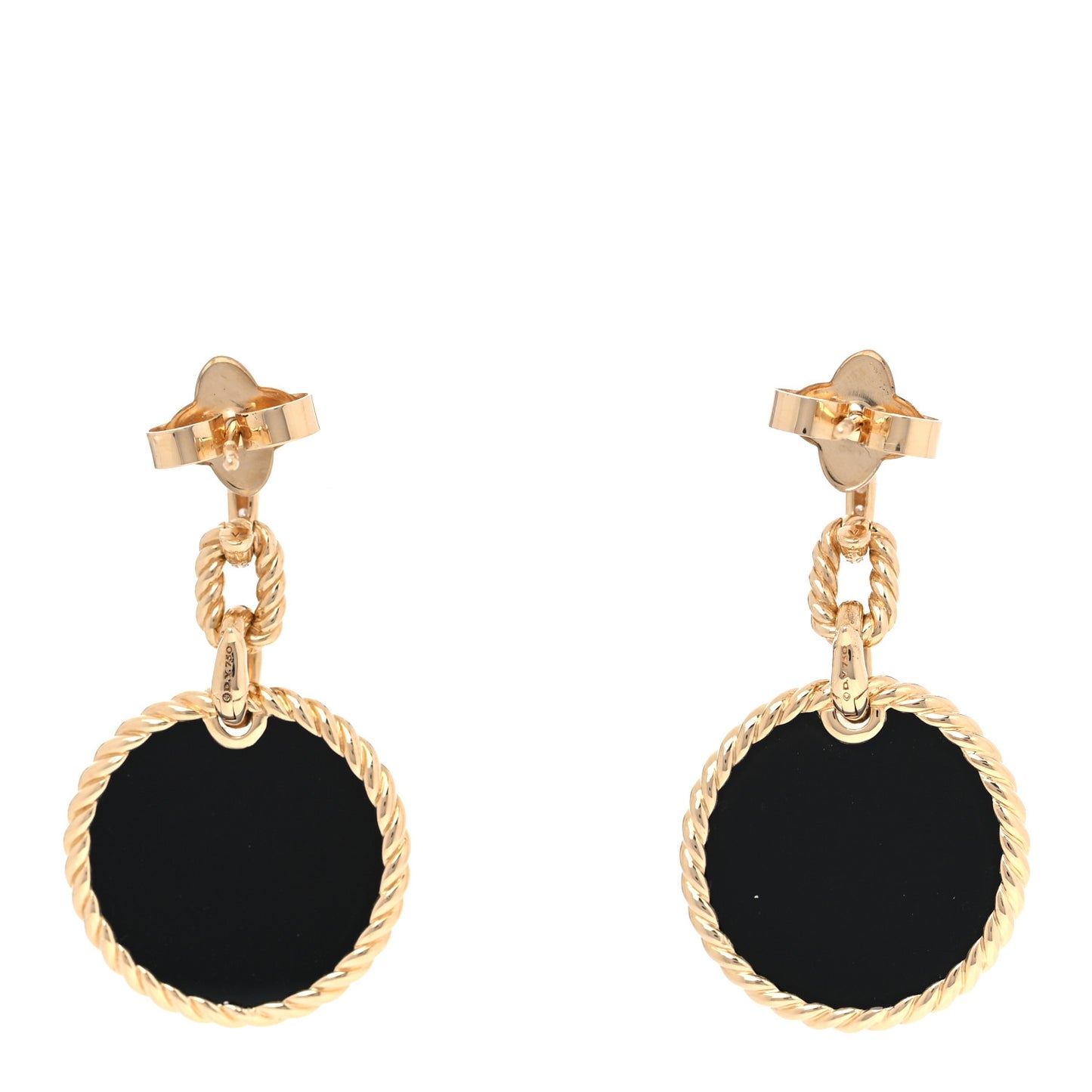 18K Yellow Gold Diamond Black Onyx Elements Convertible Earrings