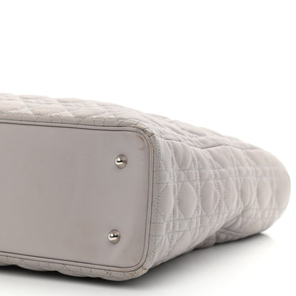Christian Dior Lambskin Cannage XL Lady Dior Light Grey 10 of 16