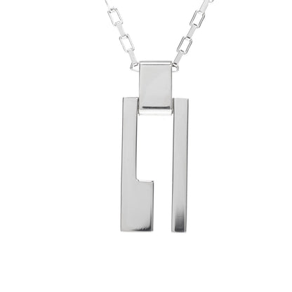 Gucci Sterling Silver Vertical G Pendant Necklace 4 of 5