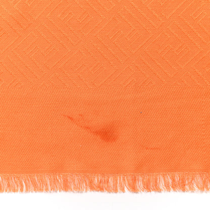 Fendi Wool Silk FF Shawl Orange 5 of 7