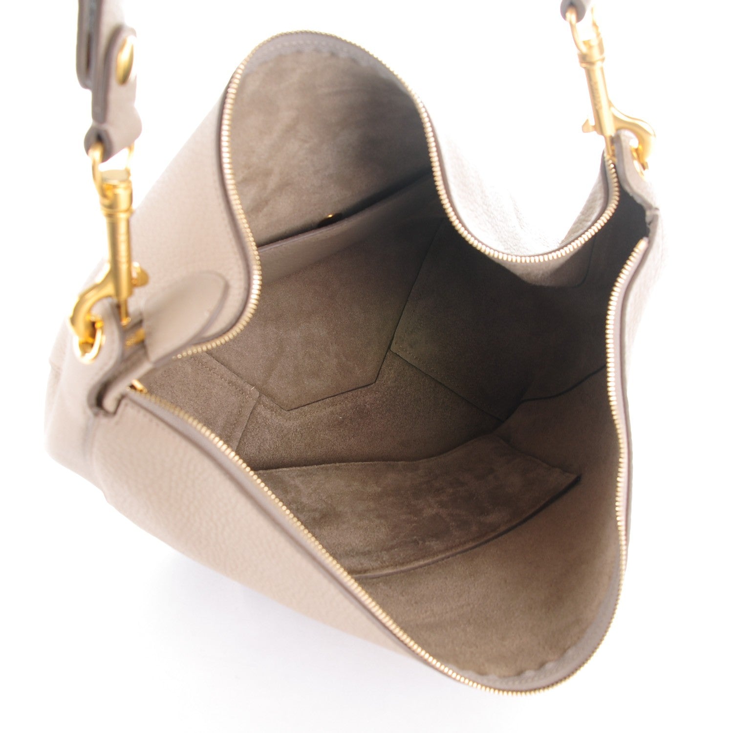 Celine Crisp Calfskin Medium Zipped Hobo Dune 5 of 7