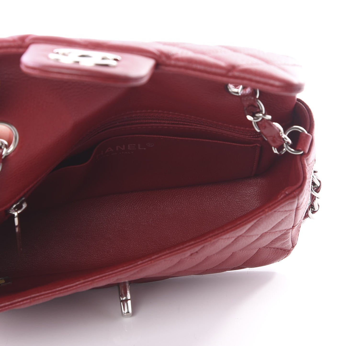 Caviar Quilted Mini Rectangular Flap Red