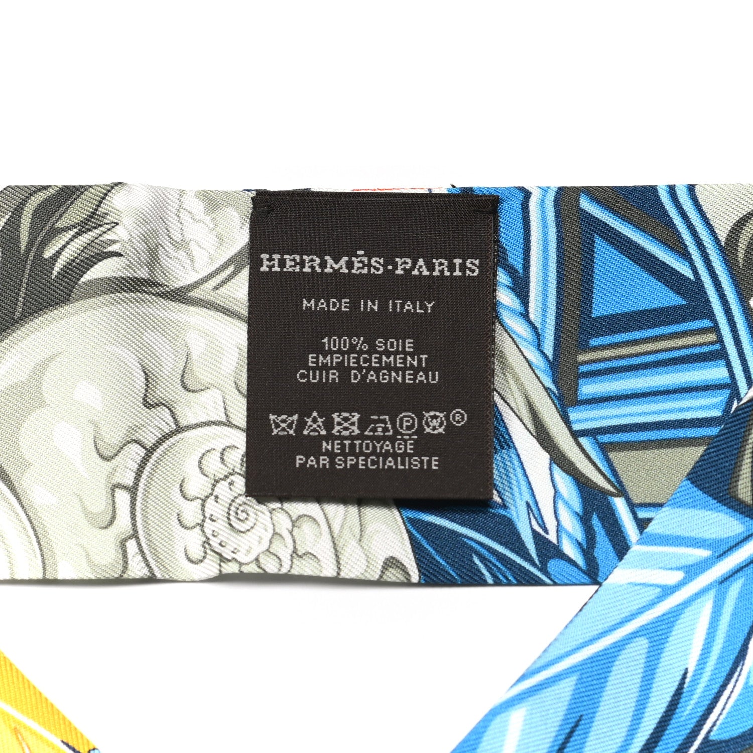 Hermes Silk Lambskin Danse Pacifique Twilly Jaune D'Or Kaki Orange 3 of 3