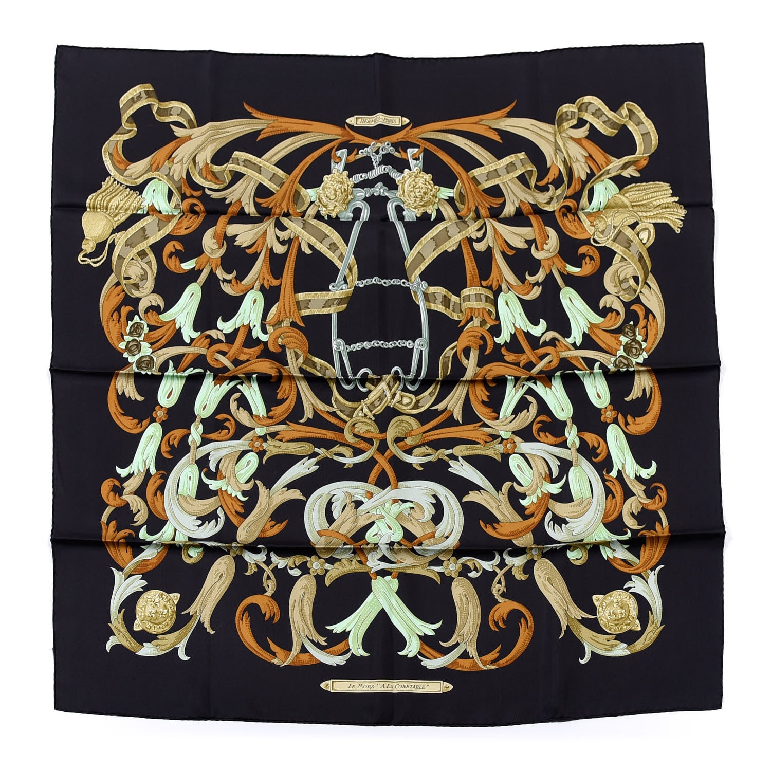 Hermes Silk Le Mors A La Conetable Scarf 90 1 of 6