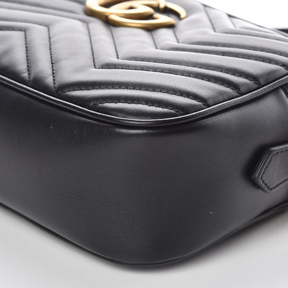Gucci Calfskin Matelasse Small GG Marmont Chain Shoulder Bag Black 9 of 9