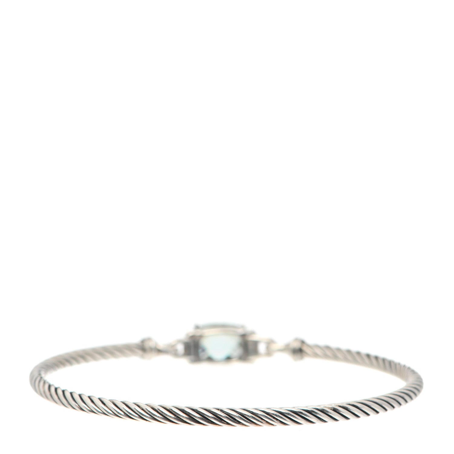 David Yurman Sterling Silver Diamond Prasiolite 3mm Petite Wheaton Bracelet 3 of 4