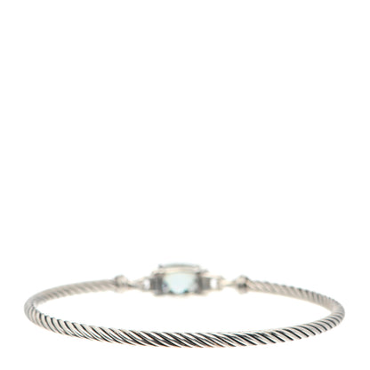 David Yurman Sterling Silver Diamond Prasiolite 3mm Petite Wheaton Bracelet 3 of 4