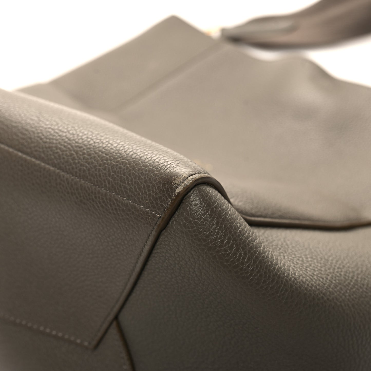 Soft Grained Calfskin Sangle Bucket Bag Taupe