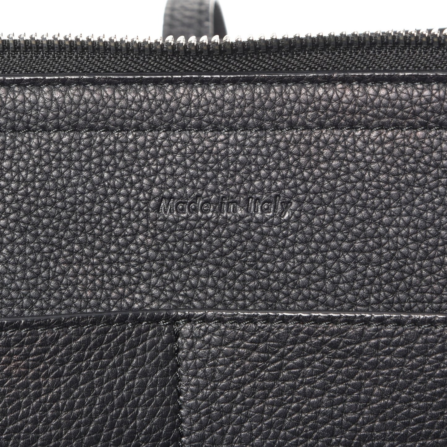 Baby Grained Calfskin Tri-Fold Bag Black