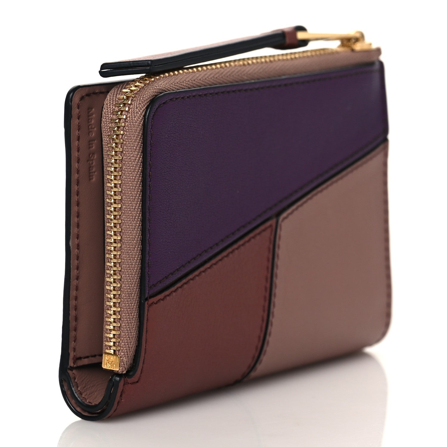Loewe Calfskin Puzzle Zip Bi-Fold Wallet Dark Blush Dark Rust 3 of 8