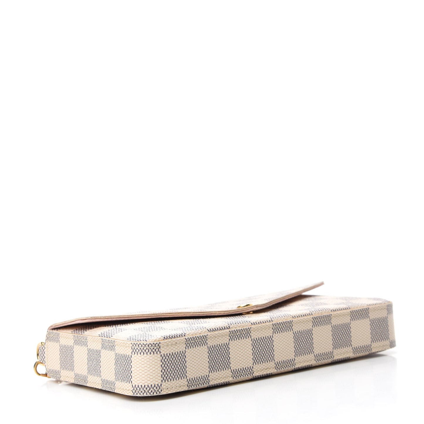 Damier Azur Pochette Felicie Chain Wallet Rose Ballerine