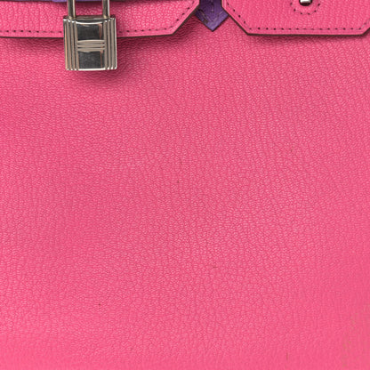 Hermes Chevre Bi-Color Horseshoe Birkin 30 Rose Shocking Iris 20 of 20