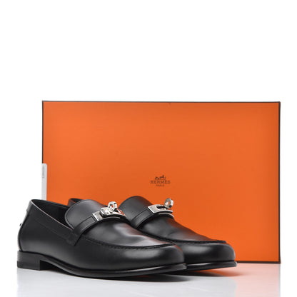 Hermes Calfskin Womens Destin Loafer 38 Black 14 of 14
