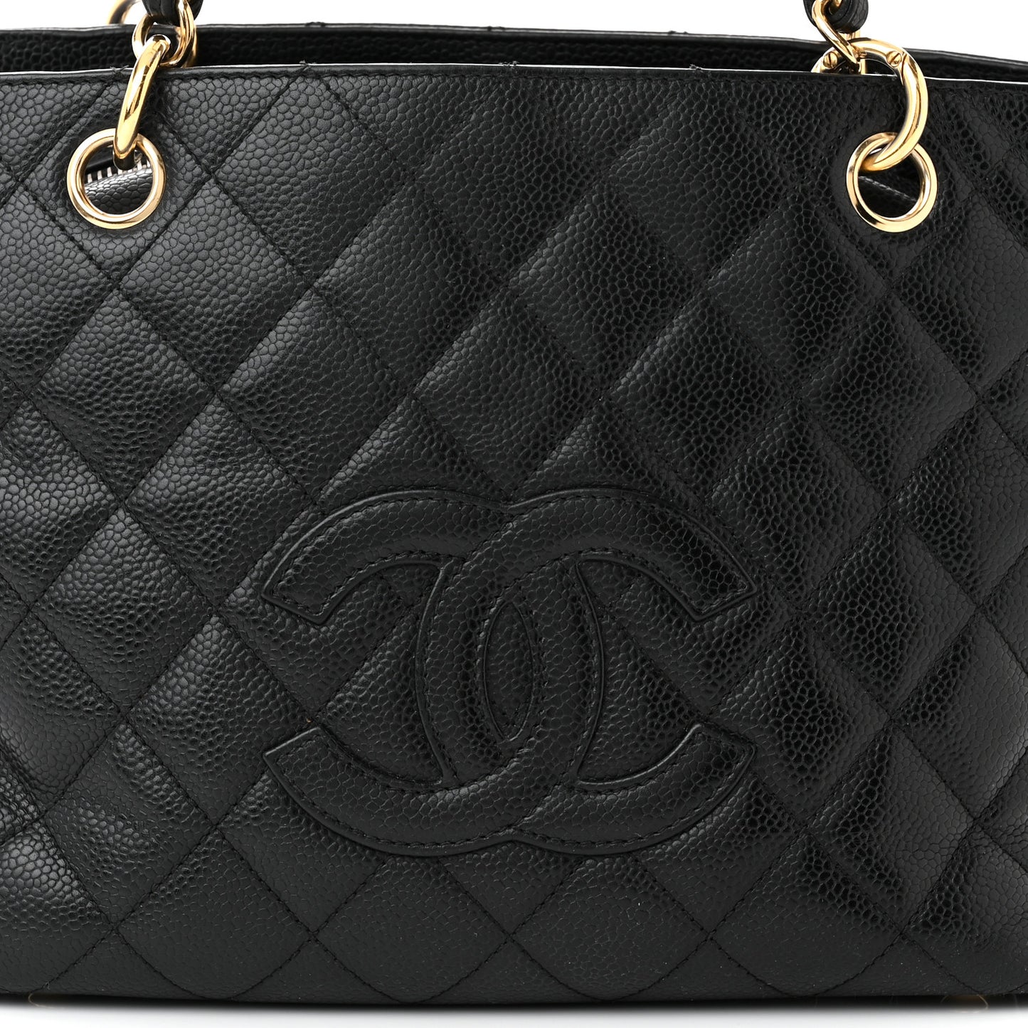 Caviar Quilted Petit Timeless Tote PTT Black