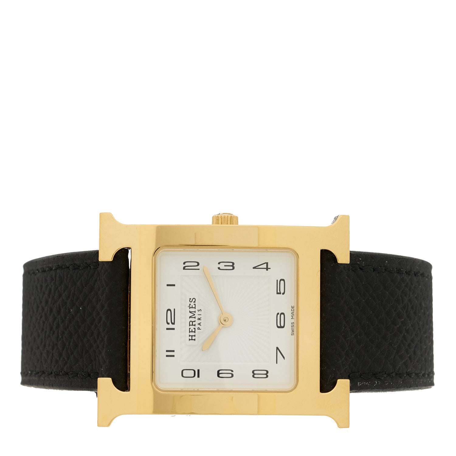 Hermes Stainless Steel Epsom 26mm Heure H Hour Quartz Watch Noir 2 of 5