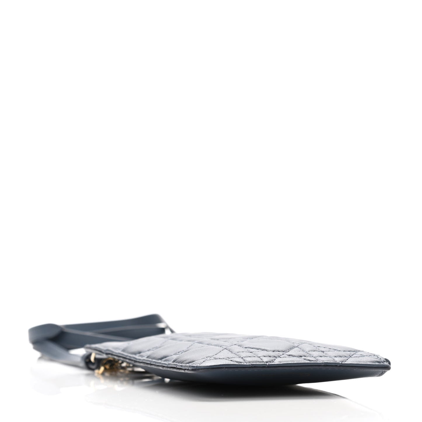 Lambskin Cannage Lady Dior Long Wallet Denim Blue