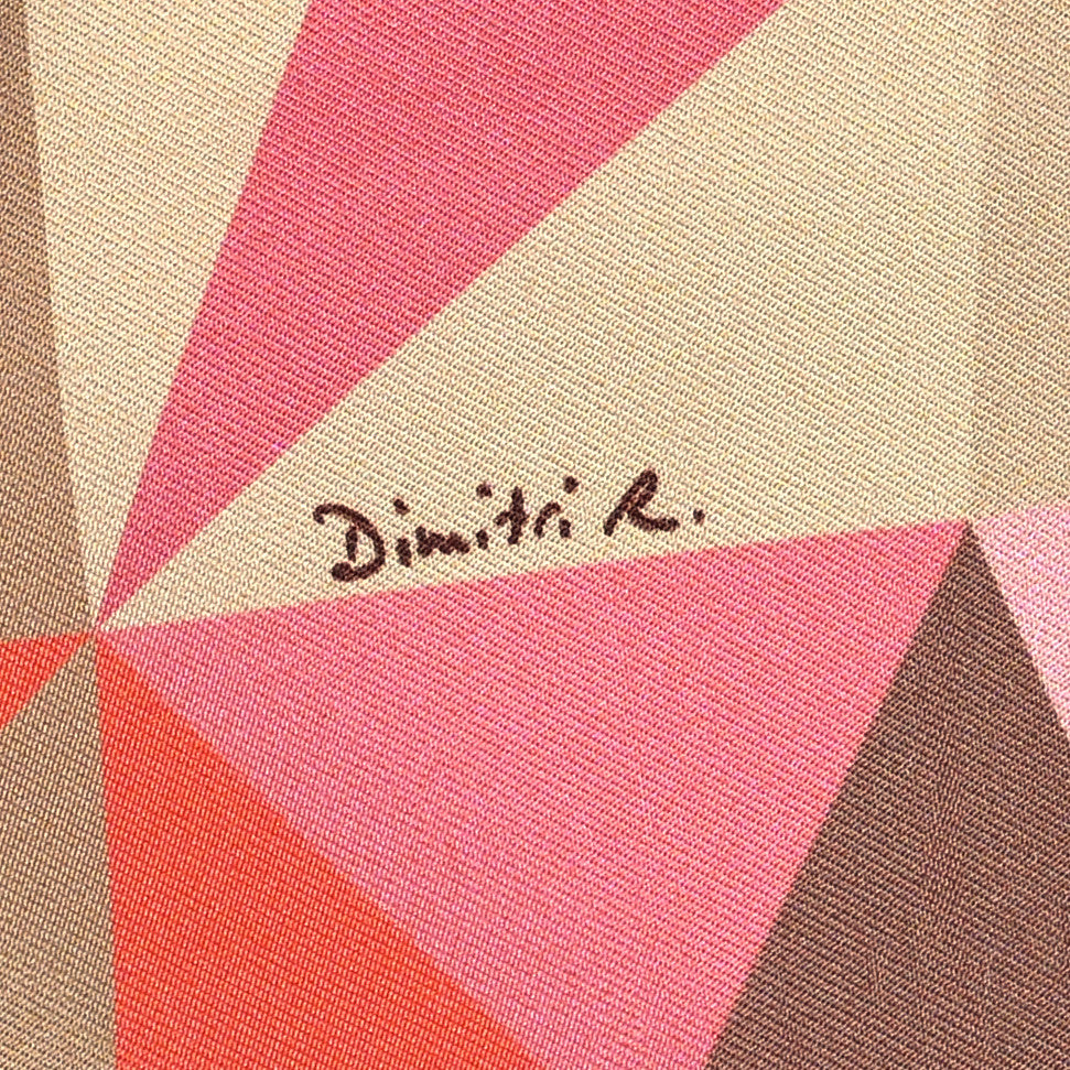 Silk Les Faceties De Pegase Scarf 90 Corail Fuchsia Orange