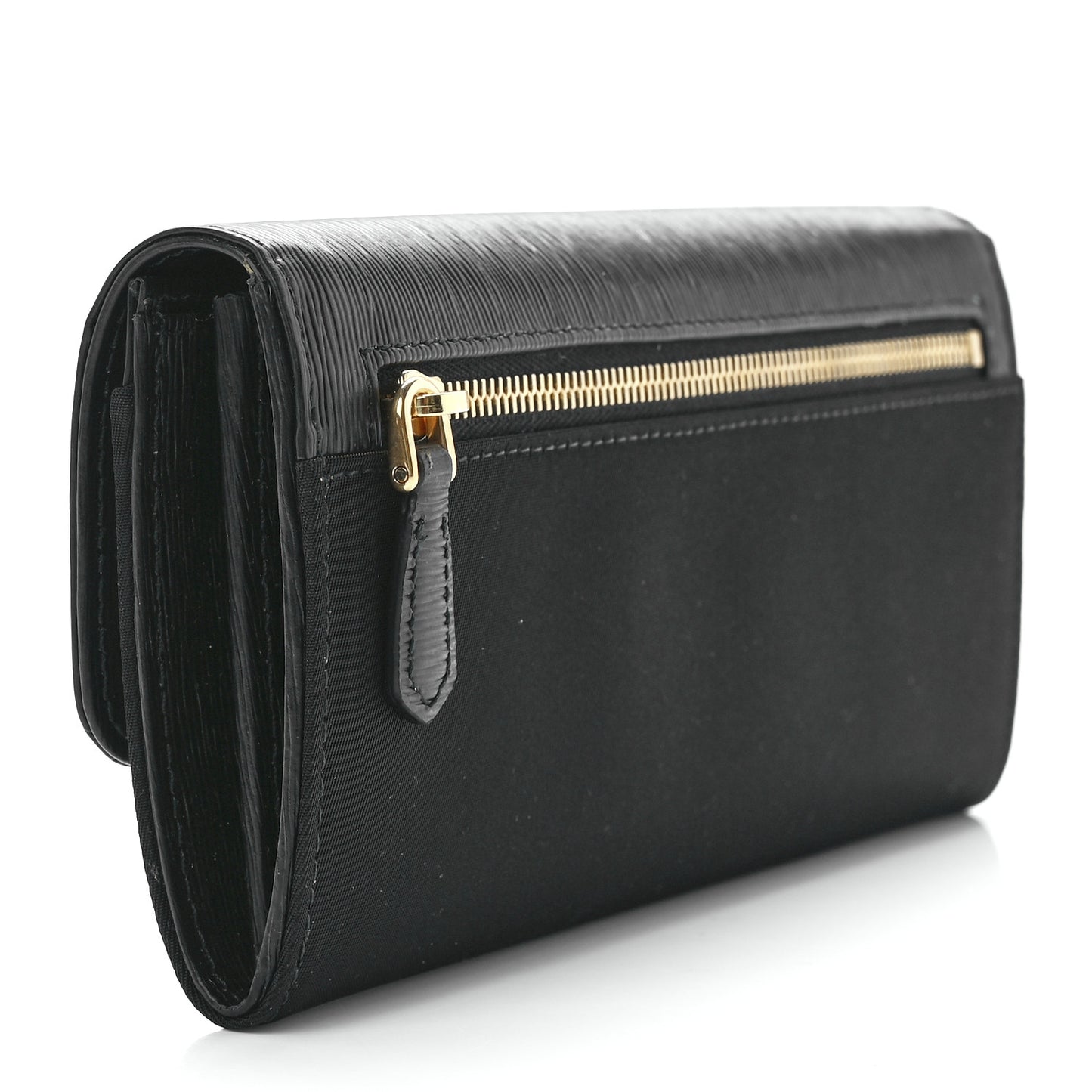 Vitello Move Triangle Logo Continental Flap Travel Wallet Black