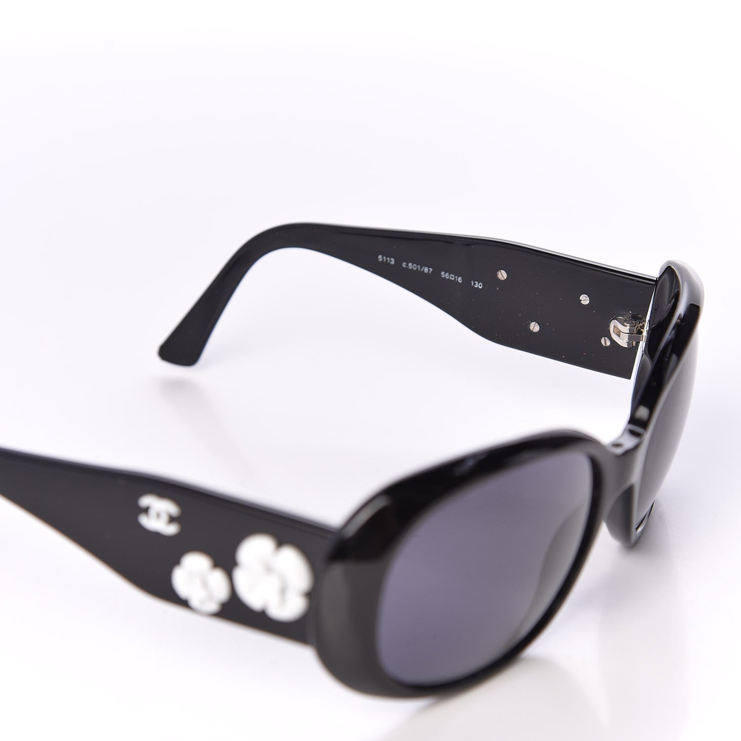 Chanel Camellia CC Sunglasses 5113 Black 6 of 8