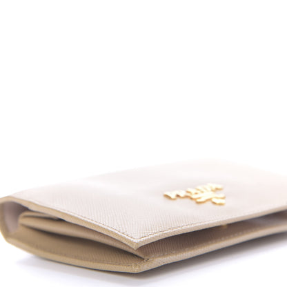 Prada Saffiano Multicolor Compact Wallet Sabbia Cammeo Orchidea 6 of 9