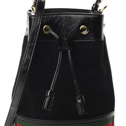 Gucci Suede Patent Web Small Ophidia Bucket Bag Black 10 of 10