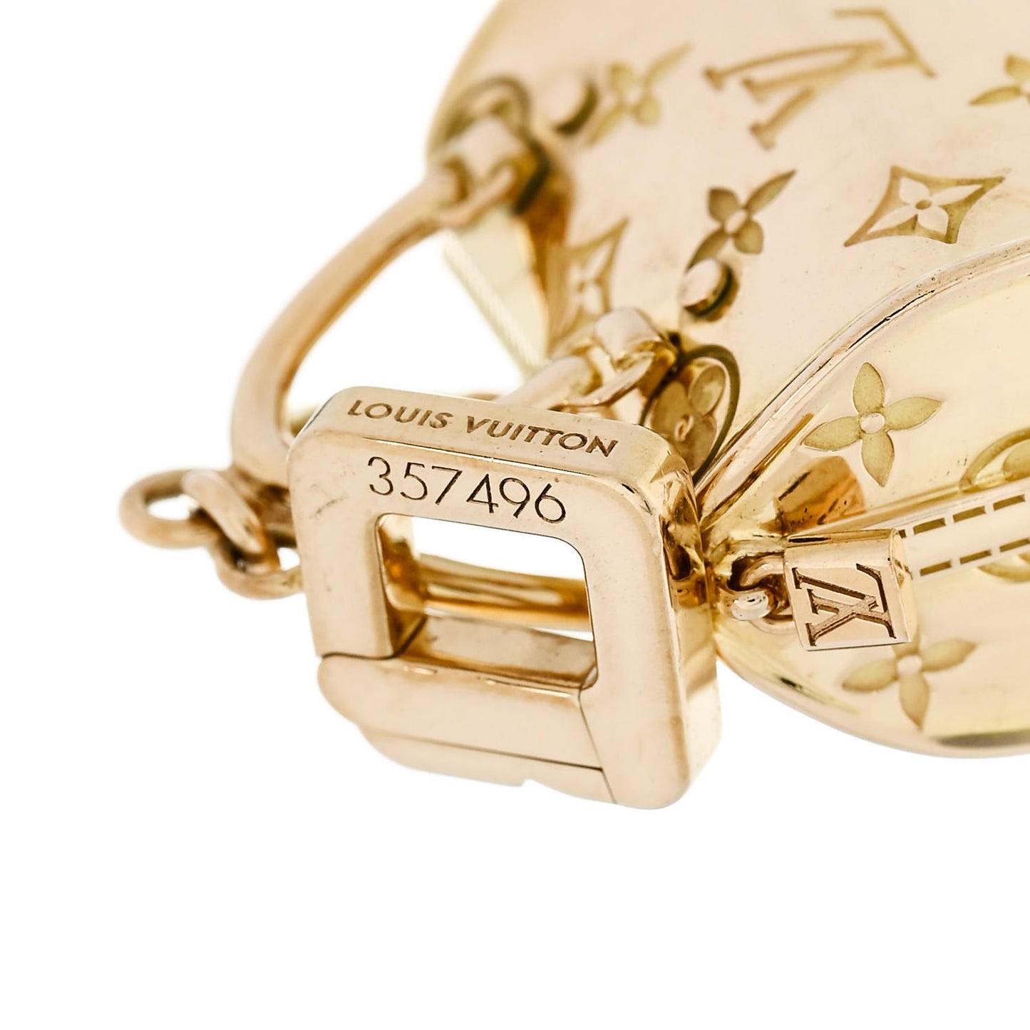 18K Yellow Gold Monogram Speedy Pendant Charm