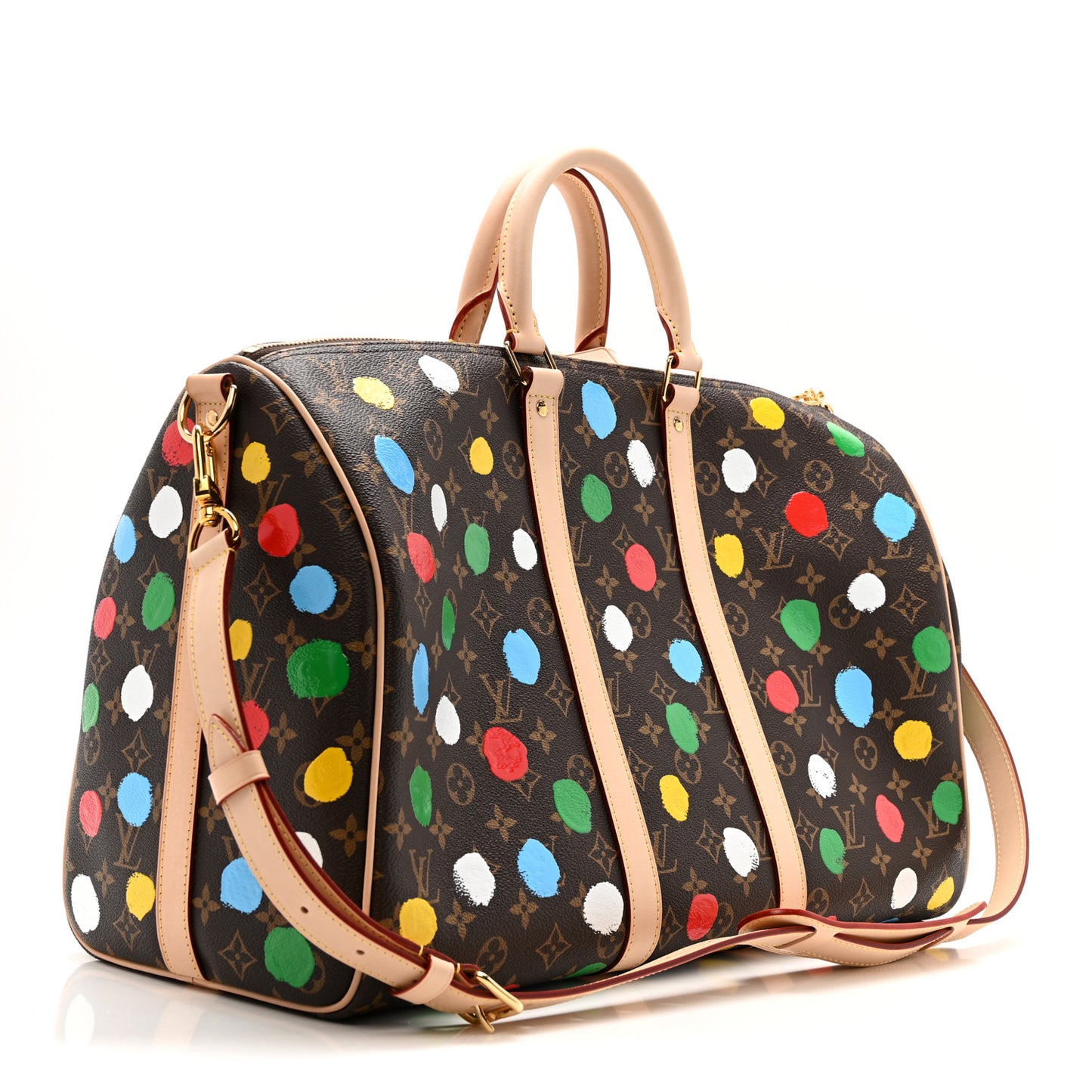 LV X YK Monogram Dots Keepall Bandouliere 45