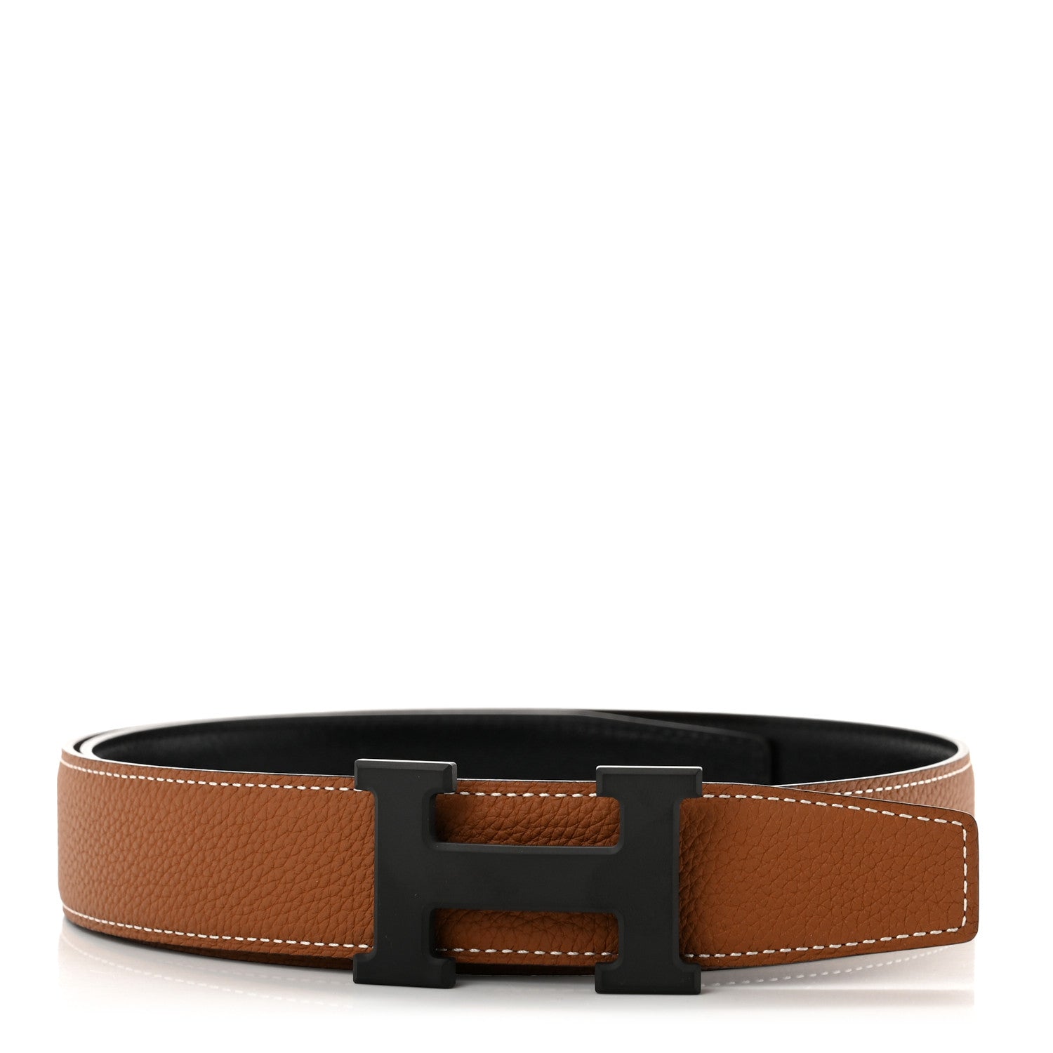 Hermes Box Togo So Black 32mm H Belt 75 Black Gold 1 of 5