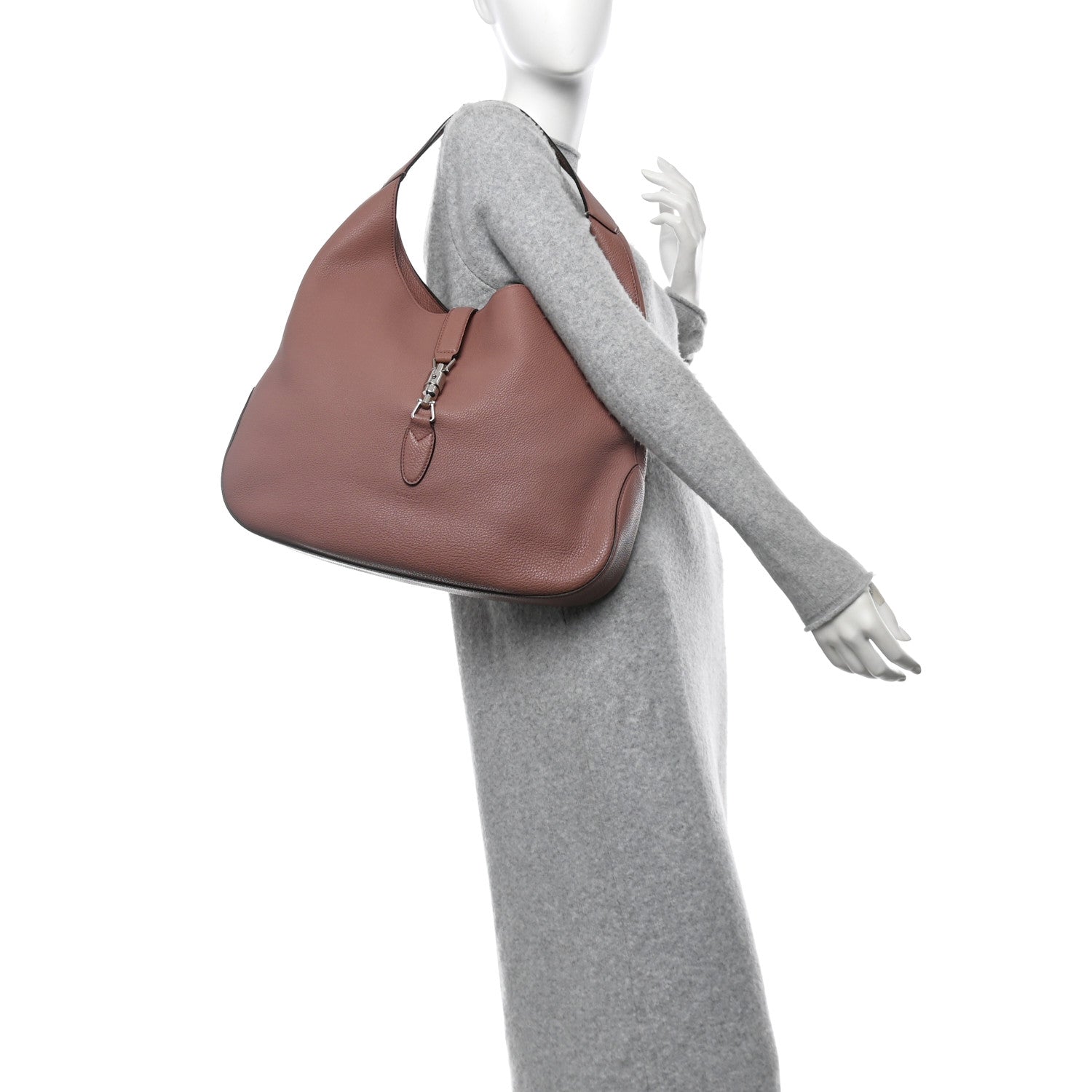 Gucci Soft Grained Calfskin Large Jackie Hobo Rosy Phard 2 of 11