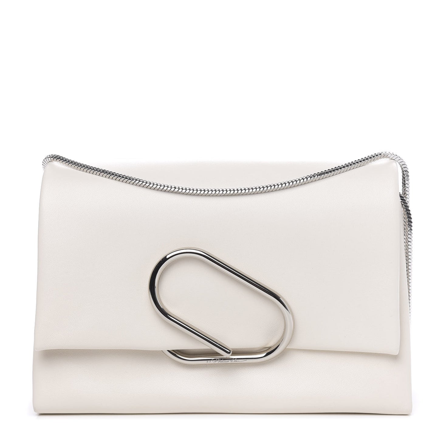 3.1 Calfskin Alix Soft Flap Clutch White