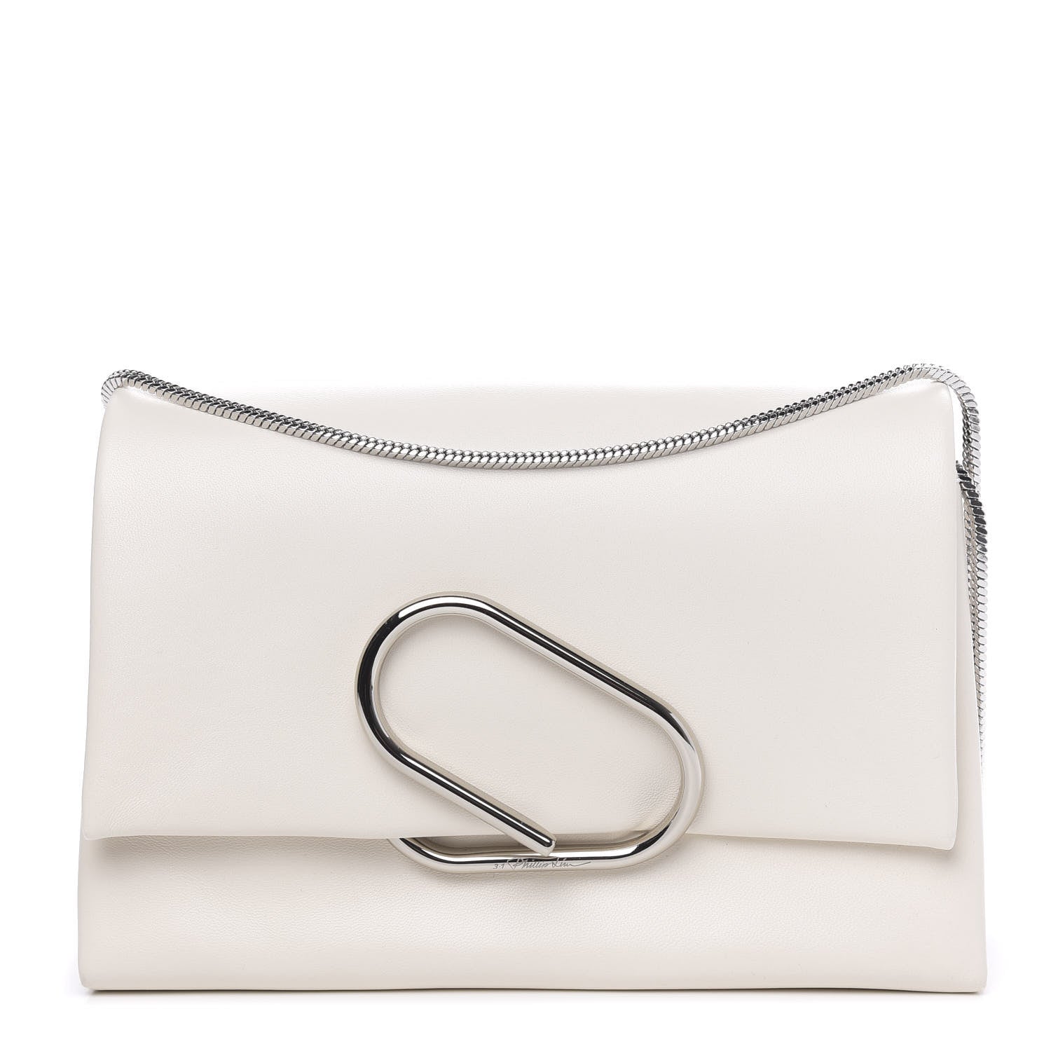 3.1 Phillip Lim 3.1 Calfskin Alix Soft Flap Clutch White 1 of 10