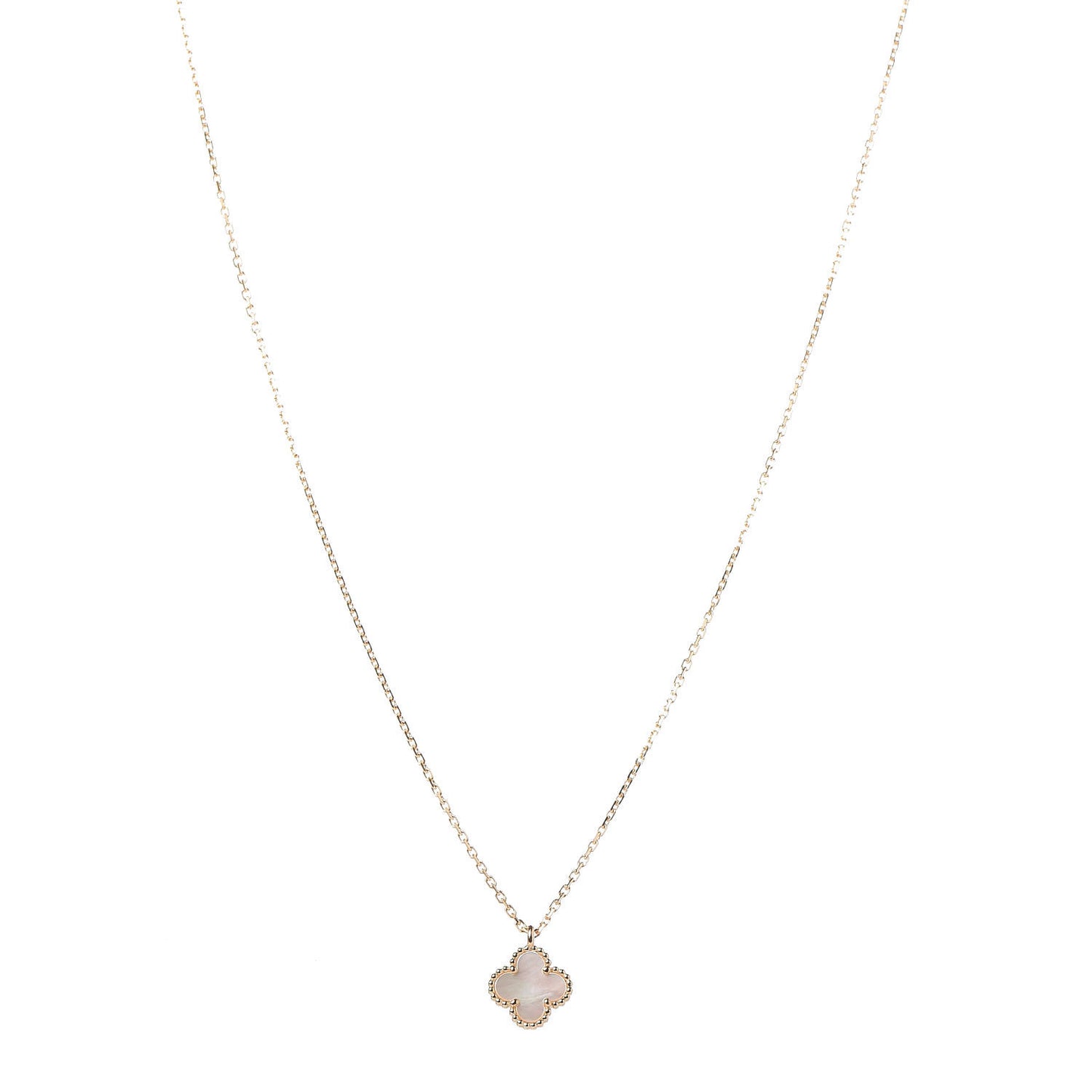 18K Yellow Gold Mother of Pearl Sweet Alhambra Pendant Necklace