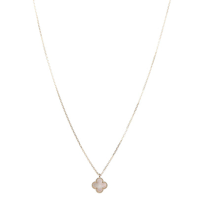 Van Cleef & Arpels 18K Yellow Gold Mother of Pearl Sweet Alhambra Pendant Necklace 1 of 7