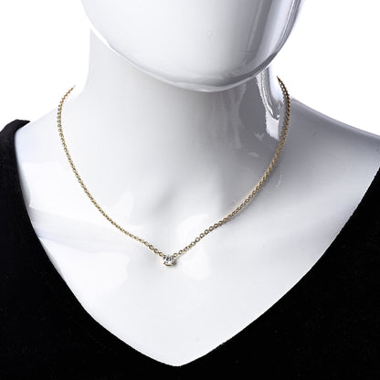 Cartier 18K Yellow Gold Diamond .68ct Solitaire 1895 Pendant Necklace 2 of 4