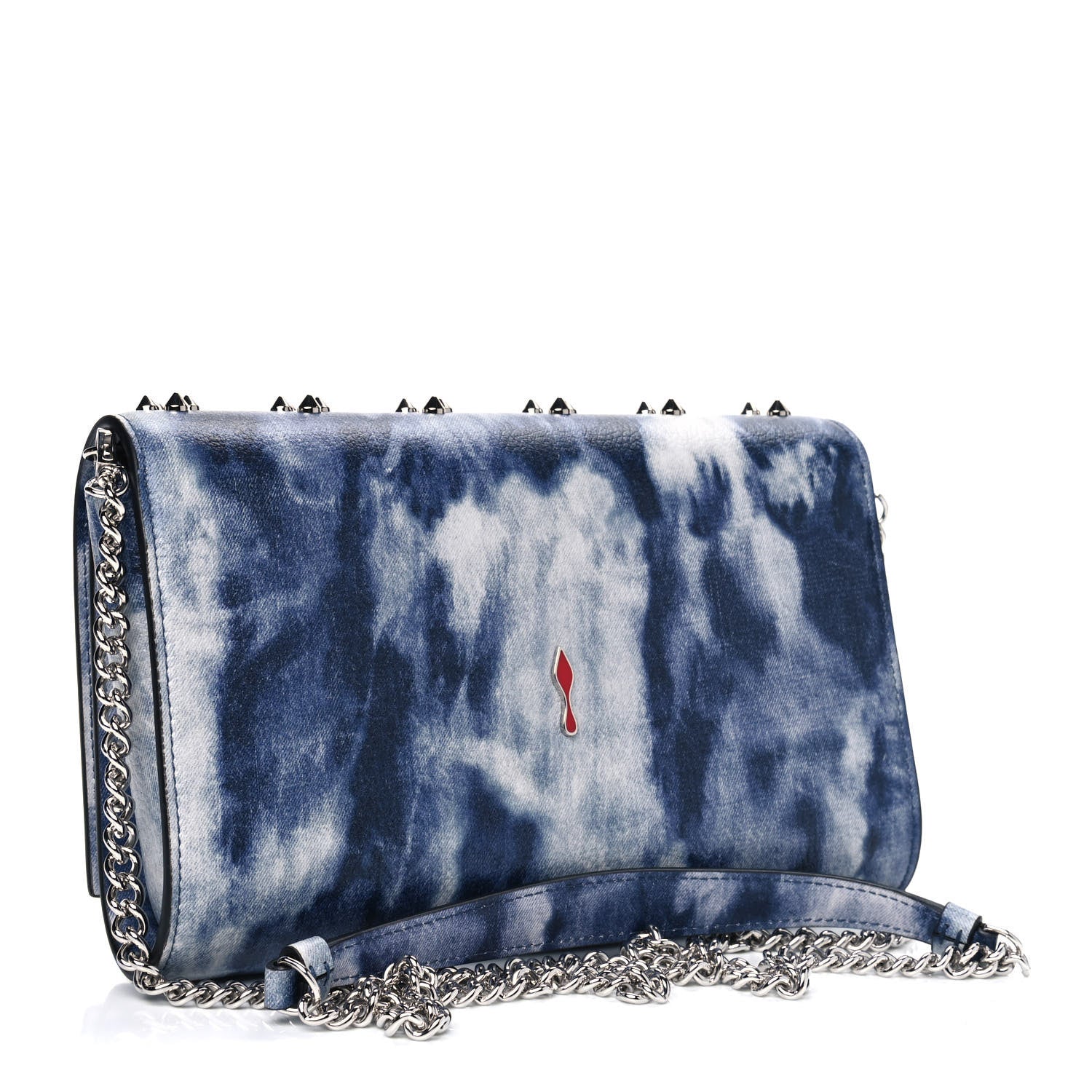 Christian Louboutin Calfskin Printed Punk Spikes Paloma Clutch Multicolor 2 of 4