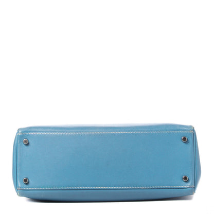 Hermes Swift Kelly Retourne 32 Blue Jean 38 of 39