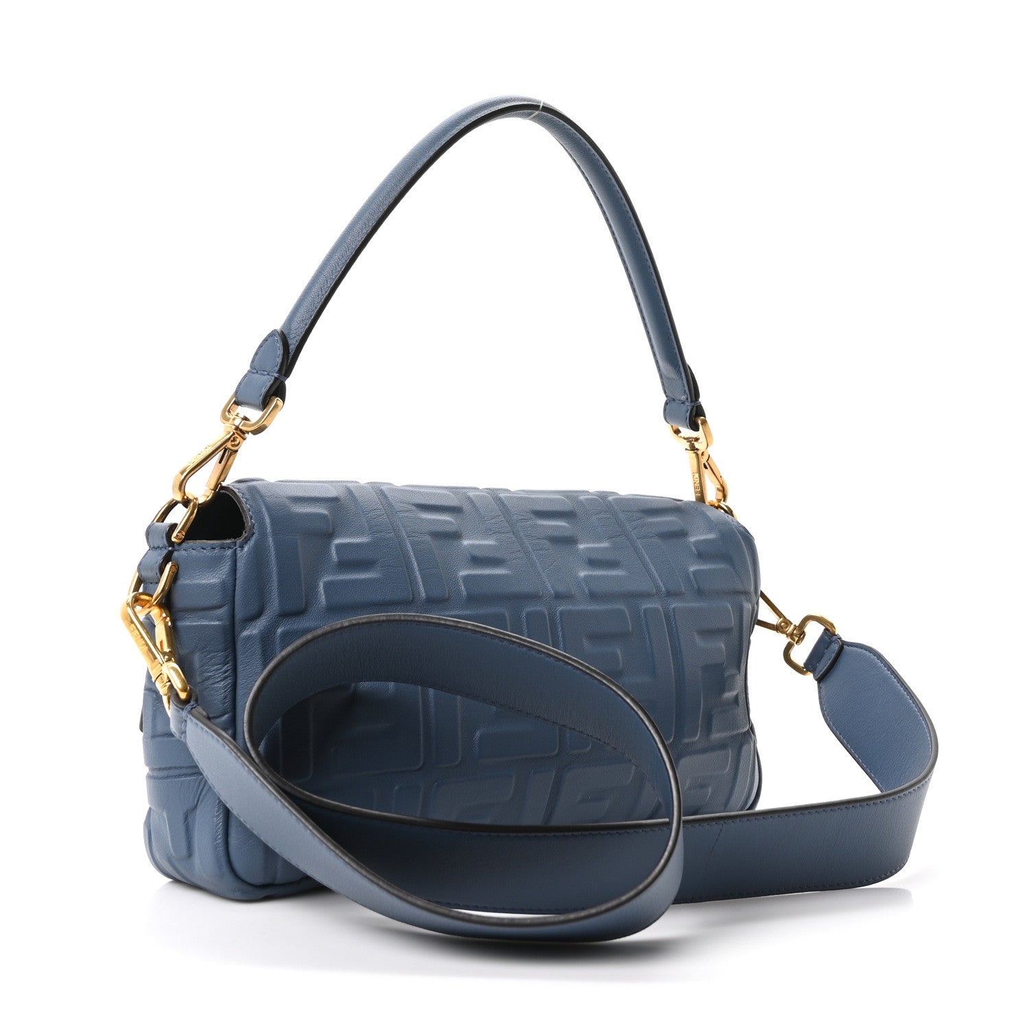 Fendi Nappa FF 1974 Embossed Baguette Mirto 3 of 10