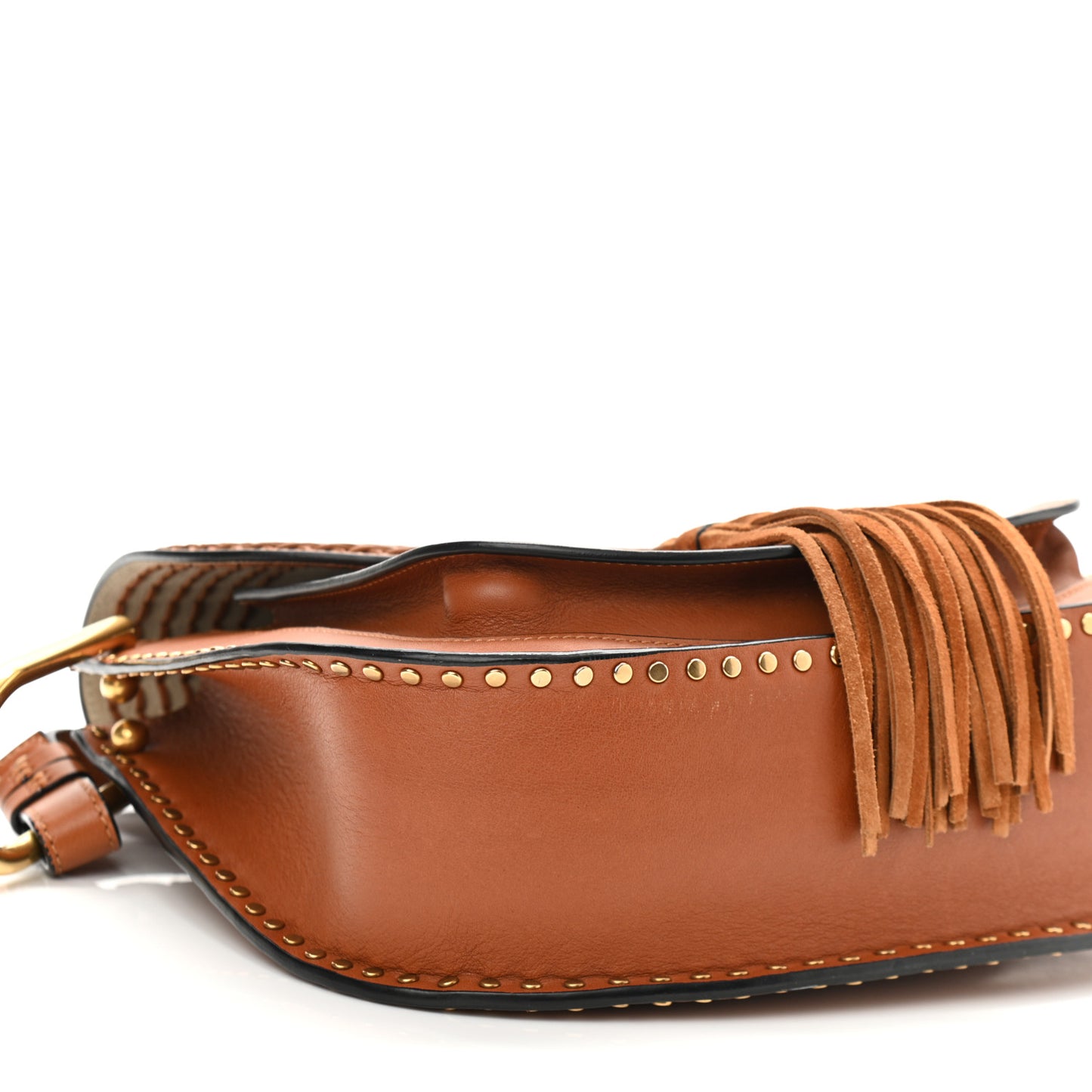 Calfskin Braided Medium Hudson Shoulder Bag Caramel