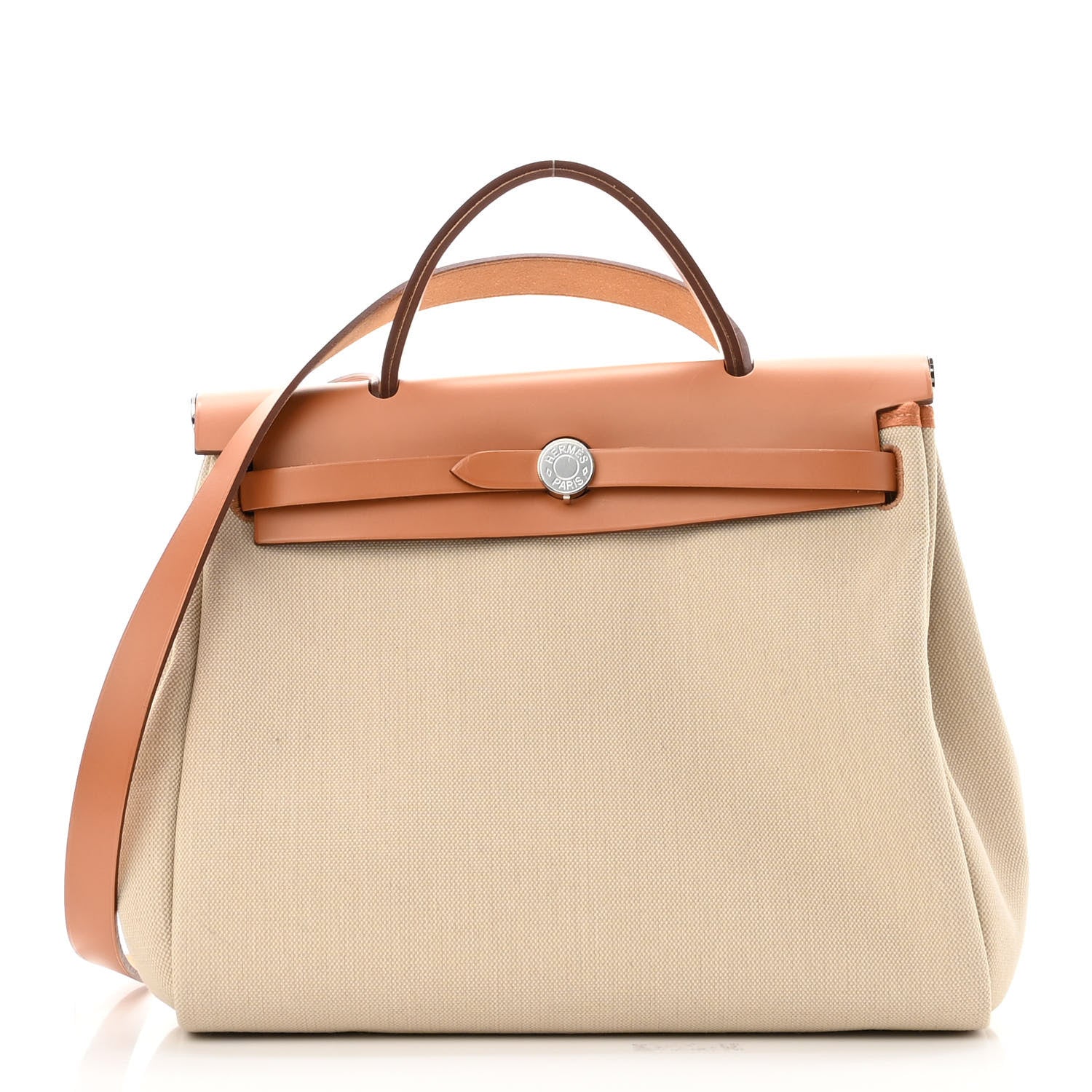 Hermes Vache Hunter Criss Viking Herbag Zip Retourne 31 PM Ecru Beige Naturel 3 of 10