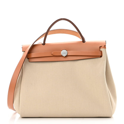Hermes Vache Hunter Criss Viking Herbag Zip Retourne 31 PM Ecru Beige Naturel 3 of 10