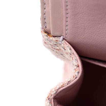 Chanel Tweed Quilted Medium Double Flap Pink Multicolor 10 of 14