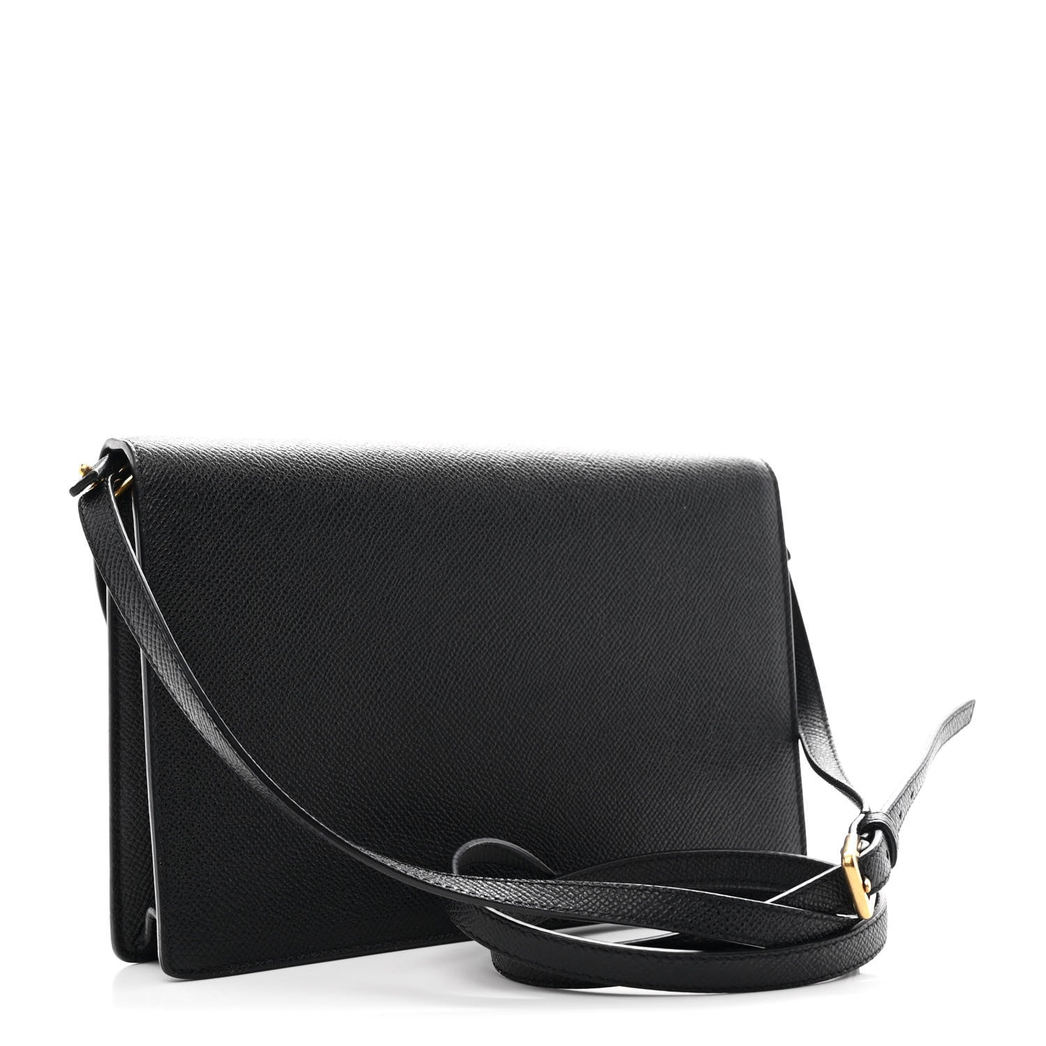 Christian Dior Grained Calfskin Saddle Pouch Bag Black 3 of 11